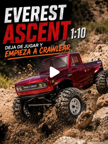 Crawler Everest Ascent 1:10 rojo sobre terreno rocoso